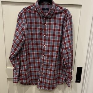 Hart Schaffner Marx Red and Gray Checkered Shirt